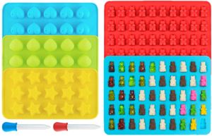Gummibärchen/Schokoladenform 5er Set aus Silikon, LFGB  BPA-frei Silikon Bonbons, Pralinenformen - Herz-, Stern- und Muscheln-Formen für Kinder - MEHRWEG