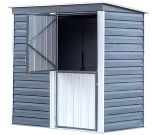 Spacemaker Metallgerätehaus 6x4 in-a-Box aus Metall Gerätehaus mit 0 mm Wandstärke Geräteschrank Fußboden nicht vorhanden Gartenhaus 2,35 m² Pultdach