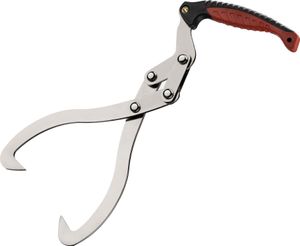 Wiltec Handpackzange mit 30 cm Klauenöffnung bis 100 kg, 44 cm Holzzange aus Stahl zum Heben, Packzange für Rundhölzer bis Ø 30 cm, Greifer mit Handgriff