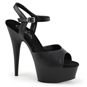 DELIGHT-609 Damen Sandale von Pleaser, Schwarz Matt , EU 39, US 9