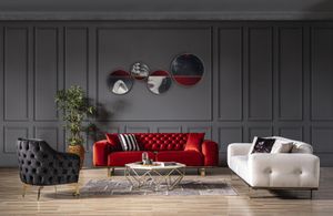 Wohnzimmer Set 3+3+1 Sitzer Couchen 3tlg. JVmoebel