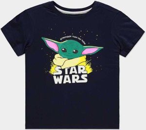 Star Wars T-Shirt Uni Kids - The Mandalorian - Baby Yoda - Grogu dunkelblau 98/104
