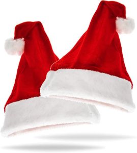 Weihnachtswunder® 4er Samt Weihnachtsmütze Nikolausmütze Mütze Weihnachten Nikolaus rot für Erwachsene & Kinder - Weihnachtsfeier Weihnachtsmarkt