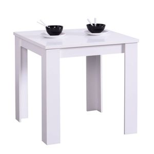 Homestyle4u 2180, Esstisch Weiß Esszimmertisch Holztisch Küchentisch 80x80 cm Holz