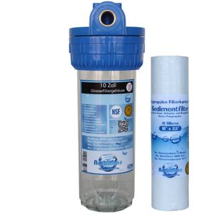 10 Zoll Wasserfilter Untertischfilter 1/2"IG Partikel Schmutzwasserfilter NEU