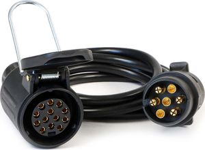 Wiltec predlžovací kábel 2 m 7-pin na 13-pin, kábel pre prívesy PVC, elektrický kábel zástrčka a zásuvka, predlžovací kábel pre prívesy a karavany