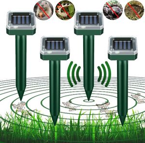 Ultraschall Maulwurfvertreiber für Mäuse, Maulwurfschreck für den Garten, Solar Maulwurfabwehr, Wühlmausvertreiber, Wühlmausschreck, 4 Stück
