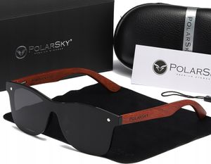 SONNENBRILLE MIT POLARISIERTEM UV400-HOLZ POLARSKY mit Satz