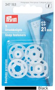 PRYM 347105 Snap Fasteners 15 mm Black