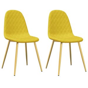 vidaXL Jídelní židle 2 ks hořčicově žlutý samet