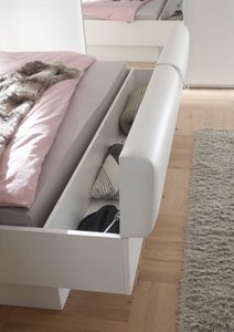 Doppelbett Nachtkommoden BONN BRAVO Bett Ehebett Schlafzimmer 180 x 200 Kunstleder weiß