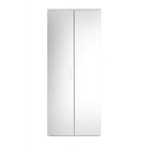 33-204-13 LINCOLN Weiß / Weiß hochglanz Schuhschrank Stauraumschrank Garderobenschrank Spiegelschrank ca. 80 x 190 x 35 cm