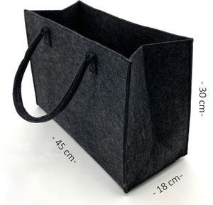 heimtexland ® Allzweck Filztasche Shopper Tragetasche Filz Einkaufstasche Einkaufskorb Kaminholz Korb Aufbewahrung XL Tasche Typ717 Anthrazit