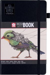 SAKURA Skizzenbuch/Notizbuch 130 x 210mm schwarz/cremeweiß 80 Blatt