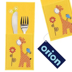 Orion Besteck-Etui Bestecktasche Besteckserviette für Kinder Giraffe 21x9 cm