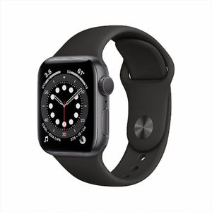 Apple Watch Series 6 (GPS), 40 mm Sportarmband aus Aluminium in Space Grau und Schwarz