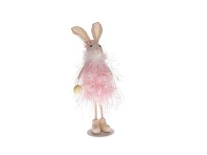 Dakls, Textilý veľkonočný zajačik ružový, 20,5 cm, DA-IVA376