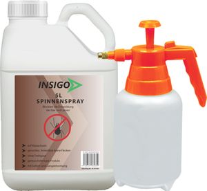 INSIGO 5L + 2L Sprüher Anti Spinnenspray Spinnenmittel Spinnenabwehr gegen Spinnen-Bekämpfung Spinnen vertreiben Schutz Zecken Ungeziefer