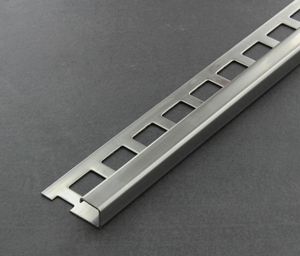 Fliesenschiene als Quadratprofil V2A Edelstahl GLÄNZEND Länge 2,50 m Breite 10 mm Fliesenprofil Übergangsprofil Fliesenleiste Treppenkantenprofil