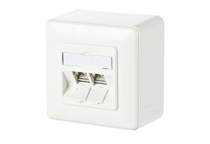 METZ CONNECT C6Amodul 2 Port 180° AP-Dose, reinweiß RAL9010