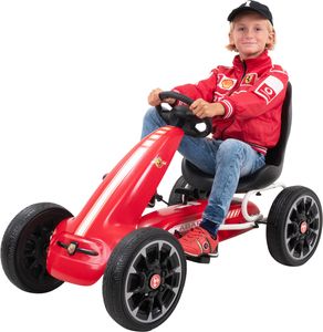 Miweba Gokart ABARTH Kinder Pedal Auto Tretauto Kinderfahrzeug Cart EVA Reifen (Rot)