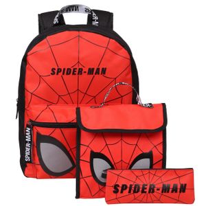 Marvel Spider-Man Rucksack + Lunch Bag + Federtasche rot, groß, für Schule