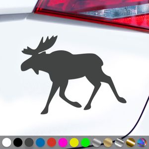 PantherPixel Elch Aufkleber Rentier Schweden Wohnmobil Camping Sticker Auto Geschenkidee Farbe Dunkelgrau