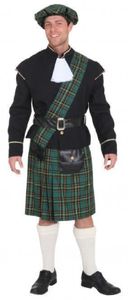 O7213-54-56 grün-schwarz Herren Schotte Schotten-Highlander Kostüm Gr.54-56