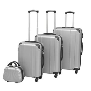 Leap Vierteiliges Hartschalen-Trolley-Set Silber Taschen & Koffer Reisekoffer Farbe Silber Anzahl der Räder 4 0 0
