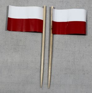 Party-Picker Flagge Polen Papierfähnchen in Spitzenqualität 25 Stück Beutel