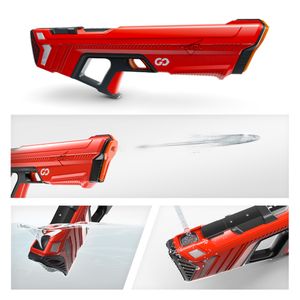 SpyraGO Wasserpistole elektronische, automatische Premium Wasserpistole - 9 Meter Reichweite, LED Display, schnelles Aufladen, Sommer Spielzeug (Rot)