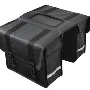 Strex Fahrradtasche Wasserdicht für Gepäckträger 40 Liter - Doppeltasche - Gepäcktasche - Schwarz - Mit Reflektoren - Elektrofahrrad