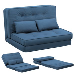 COMHOMA Relax fotel sofa podłogowa Rozkładany fotel podłogowy z funkcją spania Leniwa sofa, tapicerowana z 5-stopniową regulacją oparcia niebieski