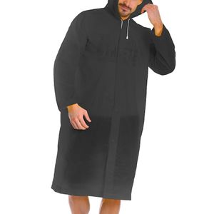 1x Damen Herren Wasserdichte Regenjacke Raincoat Regenmantel mit Kapuze Regenschutz Farbe ： Schwarz