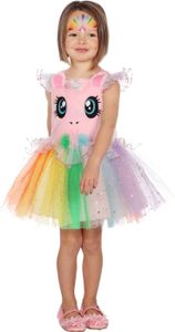 Kleid Einhorn mit Tüllrock in Regenbogenfarben Karneval Fasching Party, Groesse:116 Kleid Einhorn mit Tüllrock in Regenbogenfarben Karneval Fasching Party, Groesse:116