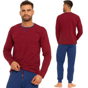 Moraj Pánské pyžamo s dlouhým rukávem + pyžamové kalhoty 5400-001, barva: červená/modrá, velikost: 2XL