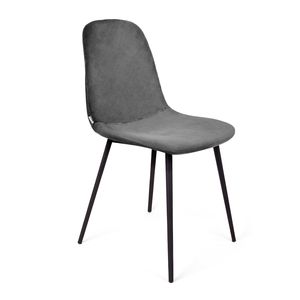HOMLA Slank Stuhl Veloursstuhl mit Schwarzen Beinen - Stuhl für Esszimmer Küche Wohnzimmer  Bequem