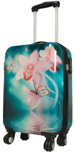 Kleiner Trolley Handgepäck Reisekoffer Orchidee Blumen Koffer 55 cm Bowatex