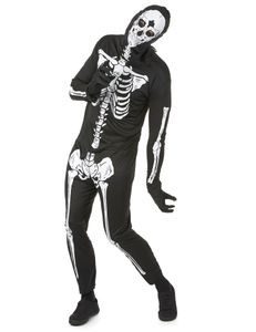 Halloween Skelettkostüm für Herren schwarz-weiss