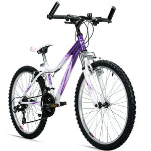 Bergsteiger Verona 24 Zoll Kinderfahrrad, geeignet für 8, 9, 10, 11 Jahre, Shimano 18 Gang-Schaltung, Mountainbike mit Gabel-Federung, Mädchen-Fahrrad