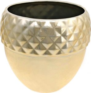 Übertopf Keramik Eichel Golden Weihnachtsdeko Ø18cm H16,5cm Blumentopf Vase Deko Advent