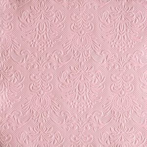 15 Servietten Elegance geprägt 40x40cm hochwertig Blüte Ornament edel elegant, Farbe:pastel rose