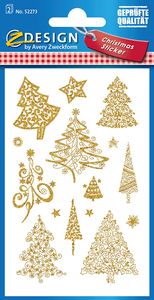 AVERY Zweckform ZDesign Vianočná nálepka "Stromy" 2 listy à 15 nálepiek