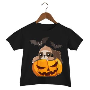 Halloween Kürbis Sloth T-shirt Cartoon Fledermaus Mädchen Y2k Harajuku T Tops Kurzarm T-shirt Jungen Halloween Kleidung