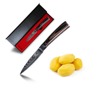 Asiatisches Schälmesser - Messer aus gehärteter Edelstahl - Rasiermesser scharfe Klinge - Küchenmesser mit Echtholzgriff - inkl. gratis Messerbox