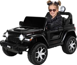 Actionbikes Motors Kinder Elektro Auto Jeep Wrangler Rubicon | 12V 7 Ah - Elektroauto mit Fernbedienung - Alle Audiofunktionen - Ab 3 Jahre (Schwarz)