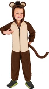 Affen-Kostüm für Kinder Overall braun-beige 5-6 Jahre (S)