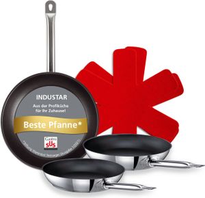 Schulte Ufer Pfannen-Set Industar 4-tlg: Bratpfanne Industar 20 cm, 24 cm und 28 cm (GastroSUS, DIAMAS-PRO beschichtet) + Pfannenschoner Set Easy Schulte Ufer Pfannen-Set Industar 4-tlg: Bratpfanne Industar 20 cm, 24 cm und 28 cm (GastroSUS, DIAMAS-PRO beschichtet) + Pfannenschoner Set Easy
