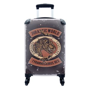 Kufr Příruční zavazadlo na kolečkách Malý cestovní kufr na 4 kolečkách Jurský svět - Dinosaurus - Retro - Velikost kabiny < 55x40x23 cm a 55x40x20 cm