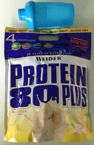 Weider Protein 80 Plus 2kg Protein Banane Flavour +Bonus  Shaker